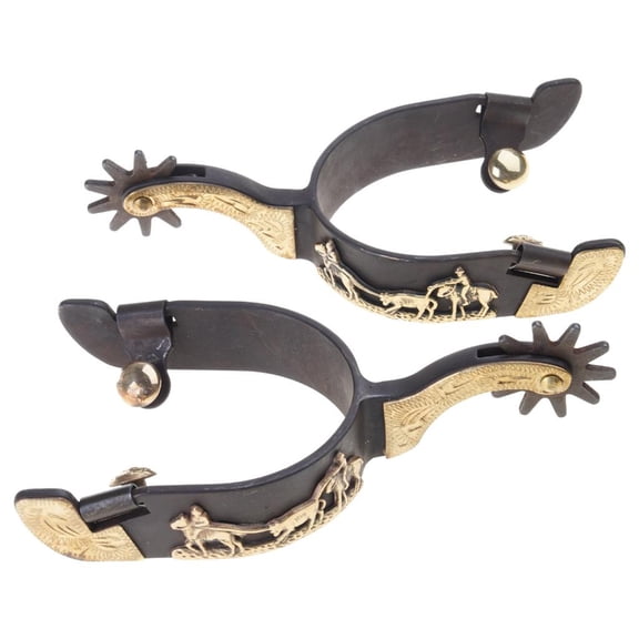 SDFGTstore Mild Steel Horse Spur Western Cowboy Spur Mens Roping Spur with Gear Enduring