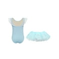 thumbnail image 6 of TTAO Toddler Girls Gymnastics Dance Outfits with Tulle Skirt Sleeveless Sequins Ruffled Ballet Leotard Blue Leotard&Skirt 160/L, 6 of 7