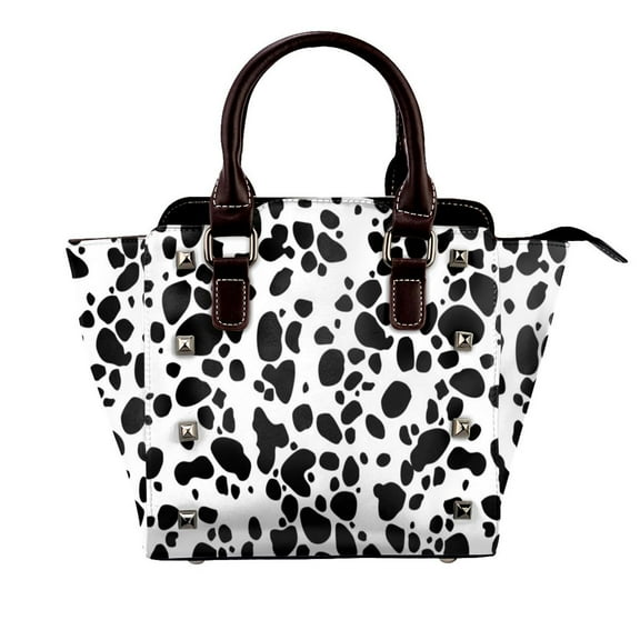 Dalmatian Print Rivet Fashion One-Shoulder Women's Handbag Tote Bag