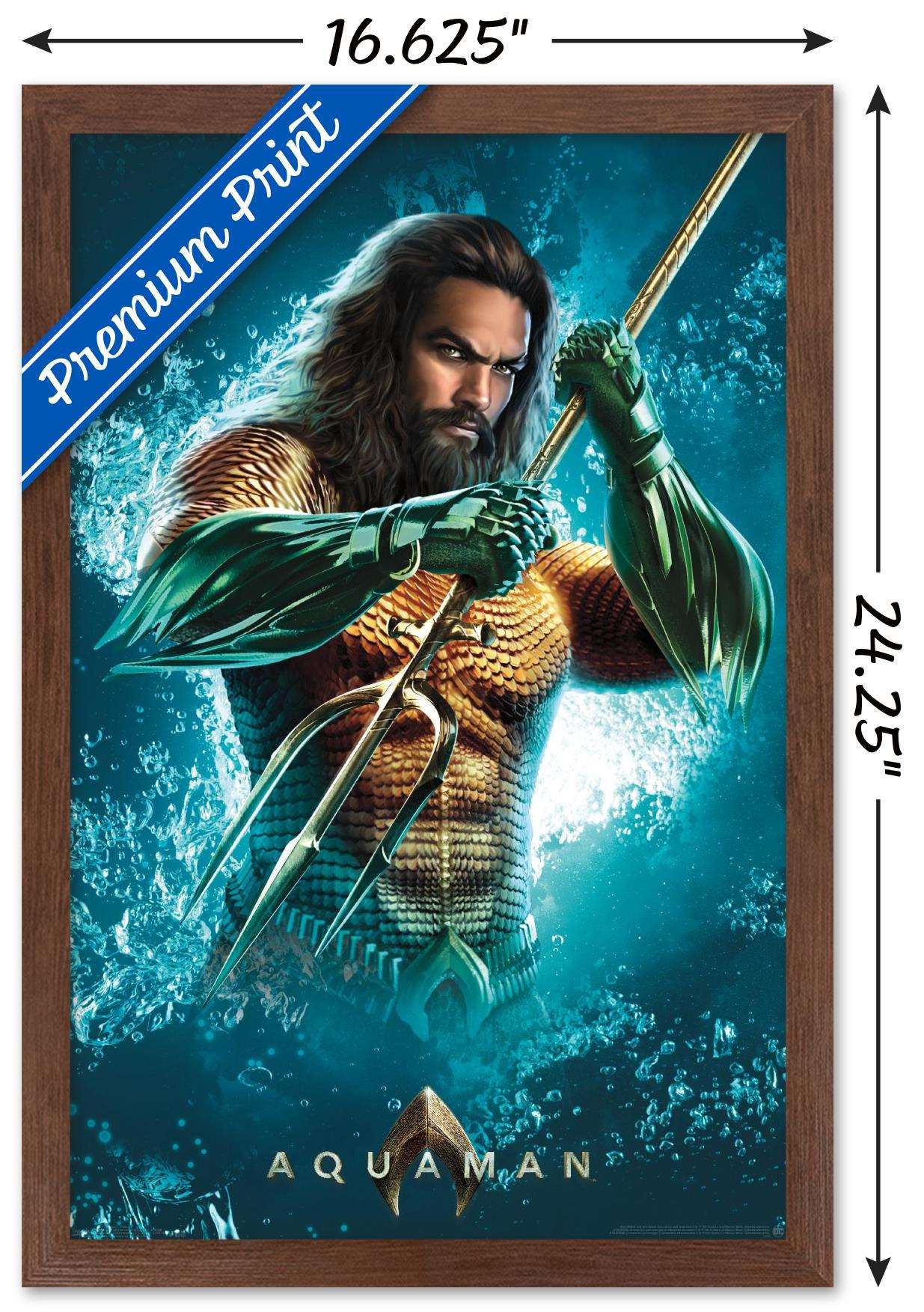 DC Comics Movie - Aquaman - Trident Wall Poster, 14.725" x 22.375", Framed