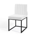 thumbnail image 1 of Tufted Side Dining Chair, Fabric, Metal Steel, Black White, Modern Contemporary Urban Design, Kitchen Room Cafe Bistro Restaurant Hospitality, 1 of 7