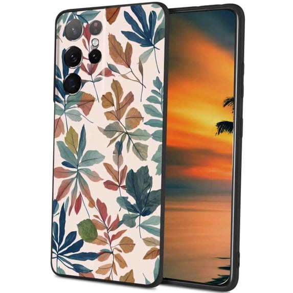 Leaves-184 Phone Case, Degined for Samsung Galaxy S22 Ultra Case Men Women, Flexible Silicone Shockproof Case for Samsung Galaxy S22 Ultra