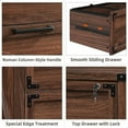 thumbnail image 4 of T4TREAM Lockable File Cabinet Farmhouse Wood 2 Drawer Large Storage Box for Home Office, Brown, 4 of 7
