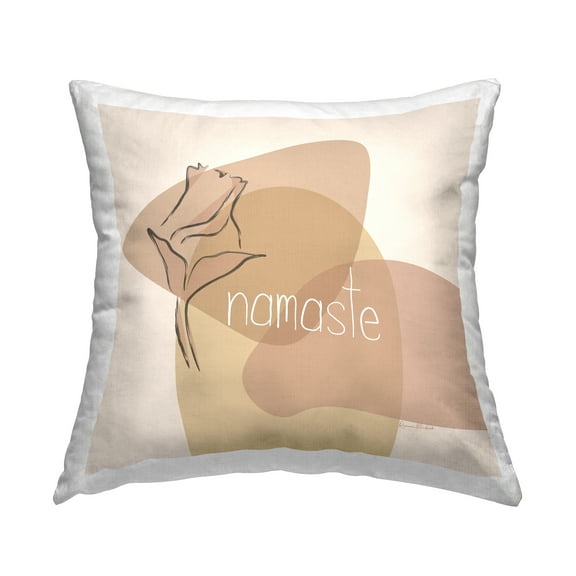 Stupell Industries Namaste Sentiment Rose Floral Boho Abstract Shapes Contemporary Brown,18 x 7 x 18 Decorative Pillows