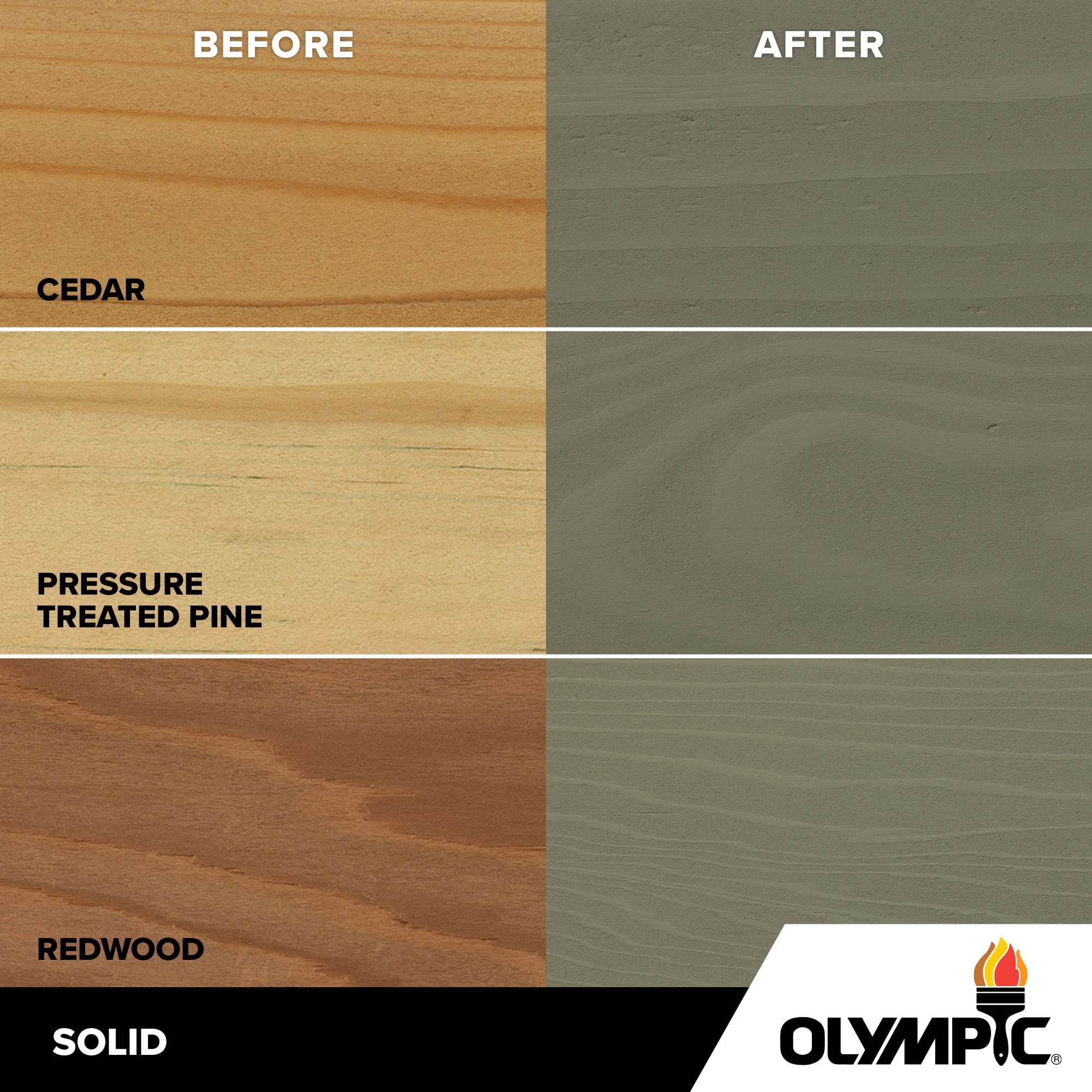 Olympic Elite 5 Gallons SC-1060 Phoenix Fossil Solid Advanced Exterior Stain and Sealer in One