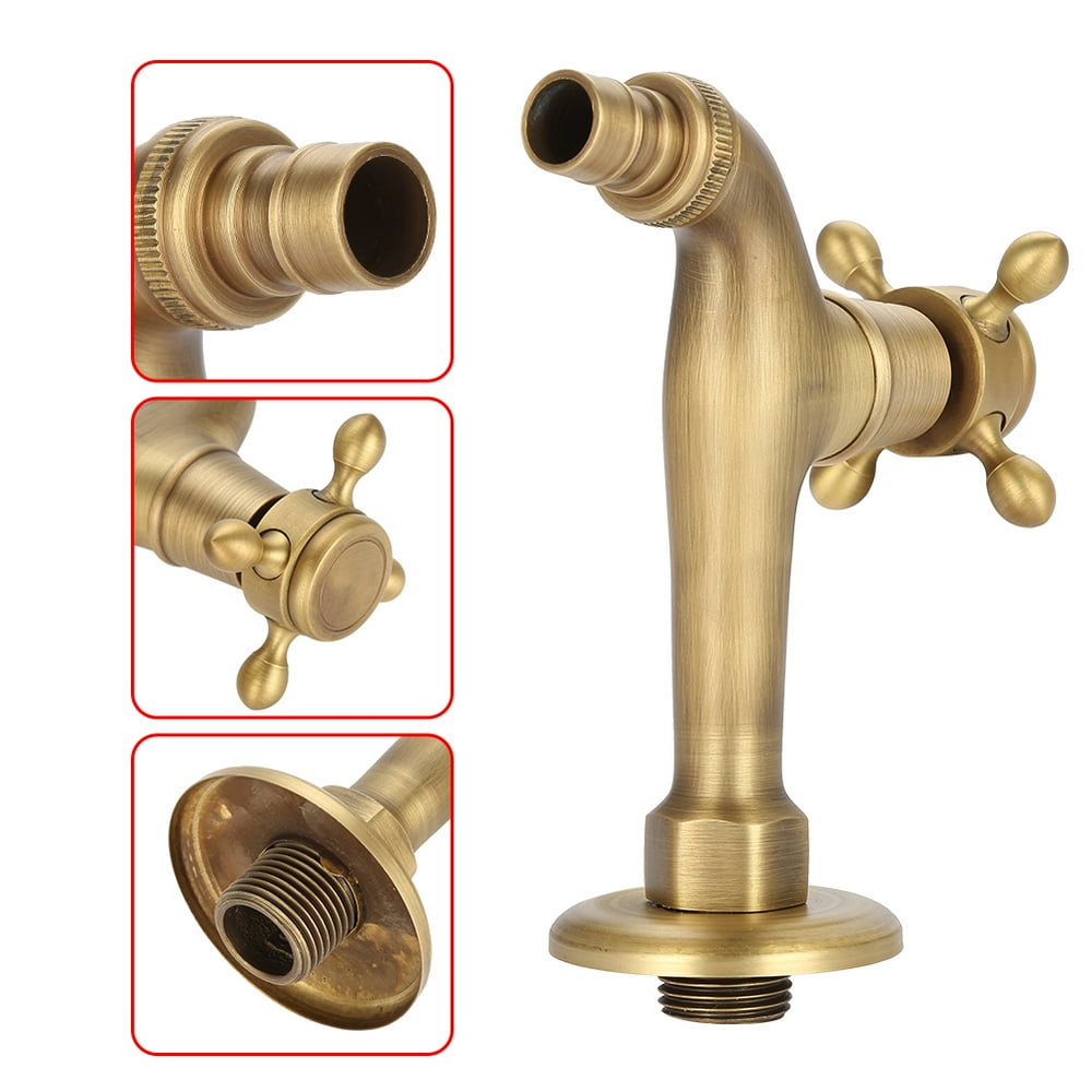 Tebru Vintage Solid Brass Single Handle Faucet for Washing Machine Wall