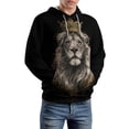 thumbnail image 3 of LAOLIUSN Lion Hoodie Animal 3D Pattern Sweatshirt Hooded Pullover with Pocket S-4XL, 3 of 7