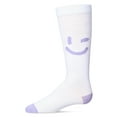 thumbnail image 5 of MeMoi  Air Brush Winking Smiley Cotton Blend Knee High Sock - Girls - Female, 8, Lavender, 5 of 6