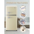 thumbnail image 4 of Krib Bling 3.5 Cu.ft Compact Refrigerator, Mini Fridge with Freezer, Retro Design Small Drink Chiller with 2 Door Adjustable Mechanical Thermostat for Home, Office, Dorm, White, 4 of 9