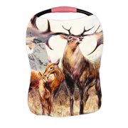 PKQWTM Family fairy reindeer rocks mountains Nursing Cover Baby Breastfeeding Infant Feeding Cover Baby Car Seat Cover
