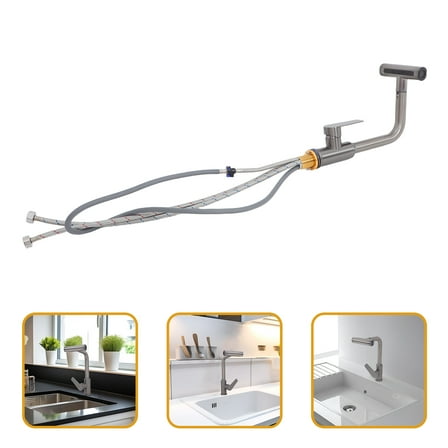 Homoyoyo Stainless Steel Kitchen Sink Faucet with Pull-Down Sprayer, Single Handle Design for Easy Use