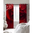 thumbnail image 4 of Red Rose Blackout Curtains for Bedroom Living Room Darkening Curtains 63 Inches Long Elegance Fantasy Flowers Romantic Window Curtain 2 Panels Set Insulated Window Treatment Grommet Drapes 52"x63", 4 of 9