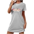 thumbnail image 2 of Pyjamas de Noël pour Femmes, Shorts pour Femmes, Chemise de Nuit de Noël Grande Taille avec Col Rond Imprimé et Manches Courtes pour la Poitrine, Chemises à Manches Courtes pour Femmes, Chemise de Noël pour Femmes, 2 of 2