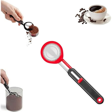 

WYJ Powder Adjustable Lever Measuring Spoon Adjustable Coffee/Protein Powder Leveling Measuring Scoop Accurate Volume Control Perfect for Coffee Baby Formula. (Red)-0614