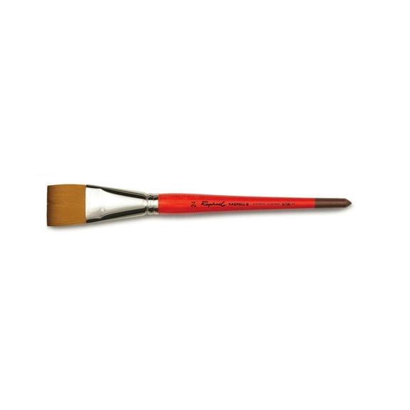 Raphael Kaerell Synthetic Short Handle Watercolor Brush, Flat, 24