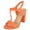 Orange, variant on Delicious Shoes Women Ankle Strap Block High Heel Sandals Open Peep Toe T-Strap REGENT-S Orange 7
