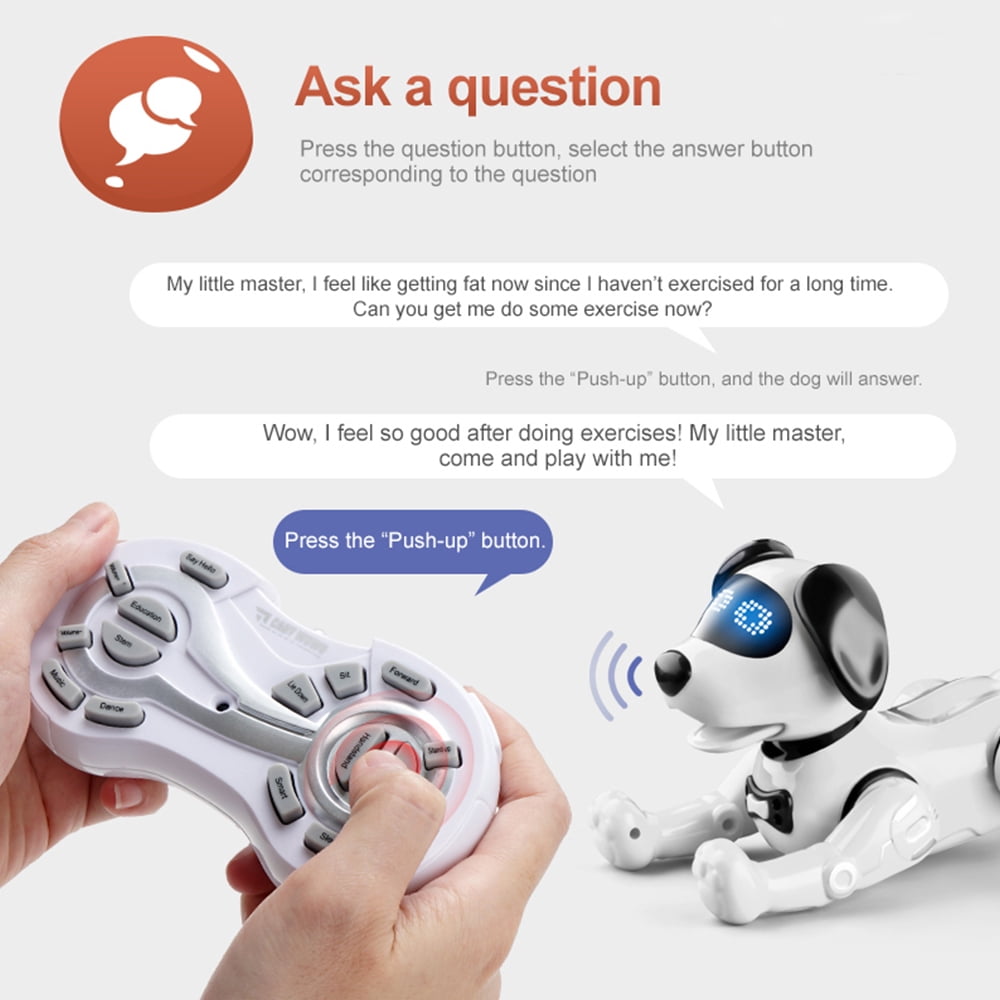 XITZ RC Robot Dog,Smart Talking Programming Interactive Funny Remote Control Stunt Dogs, Touch-Sense Music Song Walking Dancing Animal RC Pet for Boy Girls Kids Toys