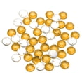 thumbnail image 1 of 100Pack Flat Back Sew on Rhinestones Beads, 10mm Crystal Round Gems, Golden Yellow, 1 of 6