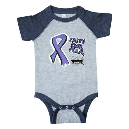 

Inktastic Ribbon Faith Over Fear Esophageal Cancer Awareness Gift Baby Boy or Baby Girl Bodysuit