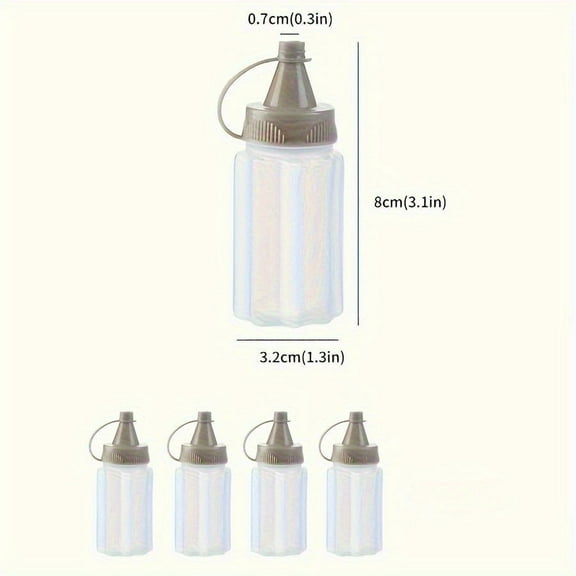 2-Pack Travel Mini Squeeze Bottles – Portable Sauce, Jam & Seasoning Containers with Flip-Top Lids, Reusable Kitchen & Outdoor Condiment Storage