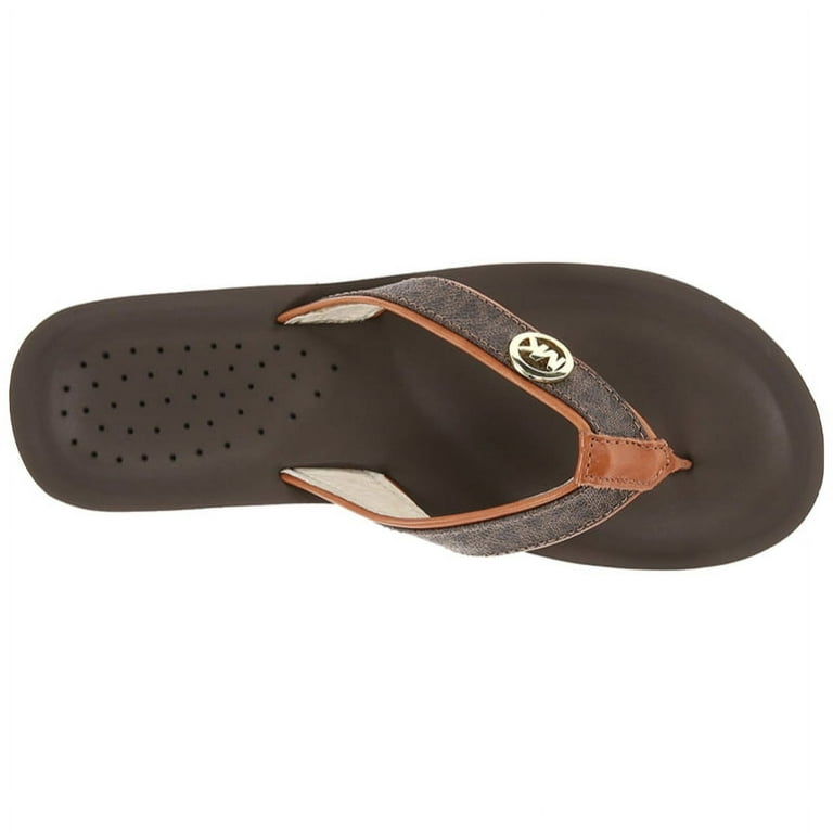 Michael Kors Mini MK Logo PVC Gage Flip Flop Brown 7M Walmart