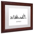thumbnail image 3 of Trademark Fine Art 'Detroit Michigan Skyline WB-BW' Canvas Art by Marlene Watson, White Matte, Wood Frame, 3 of 4