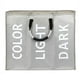 thumbnail image 1 of Cesta grande plegable para la ropa sucia con 3 compartimentos para dormitorio, de tela (gris), 1 of 5