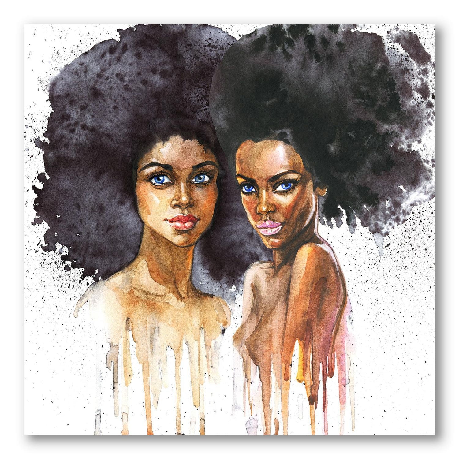 Designart Portrait of Two Afro American Women Canvas Wall Art