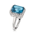 thumbnail image 3 of Ross-Simons 3.50 Carat London Blue Topaz Ring With Diamond Accents in Sterling Silver, Women's, Adult, 3 of 4
