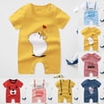 thumbnail image 4 of Xudanell Newborn Outfits Baby Boy Cotton Jumpsuit Cotton Graphic Printed Trendy Summer Clothes Light Blue 6-12 Months, 4 of 4