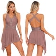 thumbnail image 3 of Vestido de baile lírico de Ballet con diamantes de imitación brillantes para mujer, vestidos de leotardo modernos con espalda descubierta, traje de actuación de baile y patinaje artístico, 3 of 5