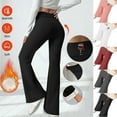 thumbnail image 2 of ZQGJB Women's Sherpa Fleece Lined Leggings Winter Plush Thick Warm Bootcut Flare Sweatpants Stretch High Waisted Soft Thermal Yoga Pants A-Wine XXL, 2 of 9