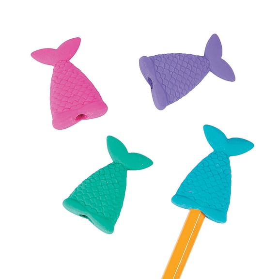 Mermaid Tail Eraser Pencil Topper - Stationery - 24 Pieces