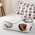 thumbnail image 4 of Castle Fairy Vintage Baseball Quilt Full,Cracked Wall Ball Glove Full Bedspread Sets,Brown White, 4 of 7