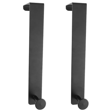 Punch-free Hook Coat Hooks over The Door Door Hook Hook Coat Hangers Single Stainless Steel Black 21x4.5cm 2 Pcs