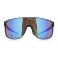 thumbnail image 4 of Classic Oversized Mens Shield Sport Plastic Minimal Color Mirror Lens Sunglasses Slate - Blue Mirror, 4 of 7