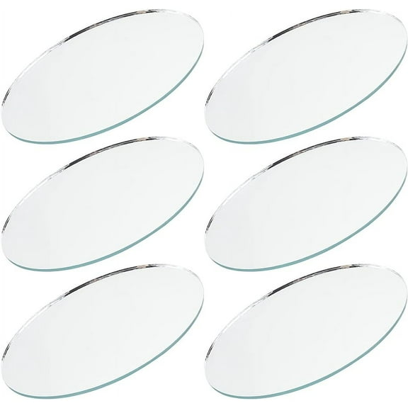 6Pcs 5x3Inch Mini Oval Mirror Glass 3mm Small Oval Mirror Oval Glass Table Top Craft Mirror Oval Glass Mirror for Display Figurines Souvenirs DIY Craft Projects