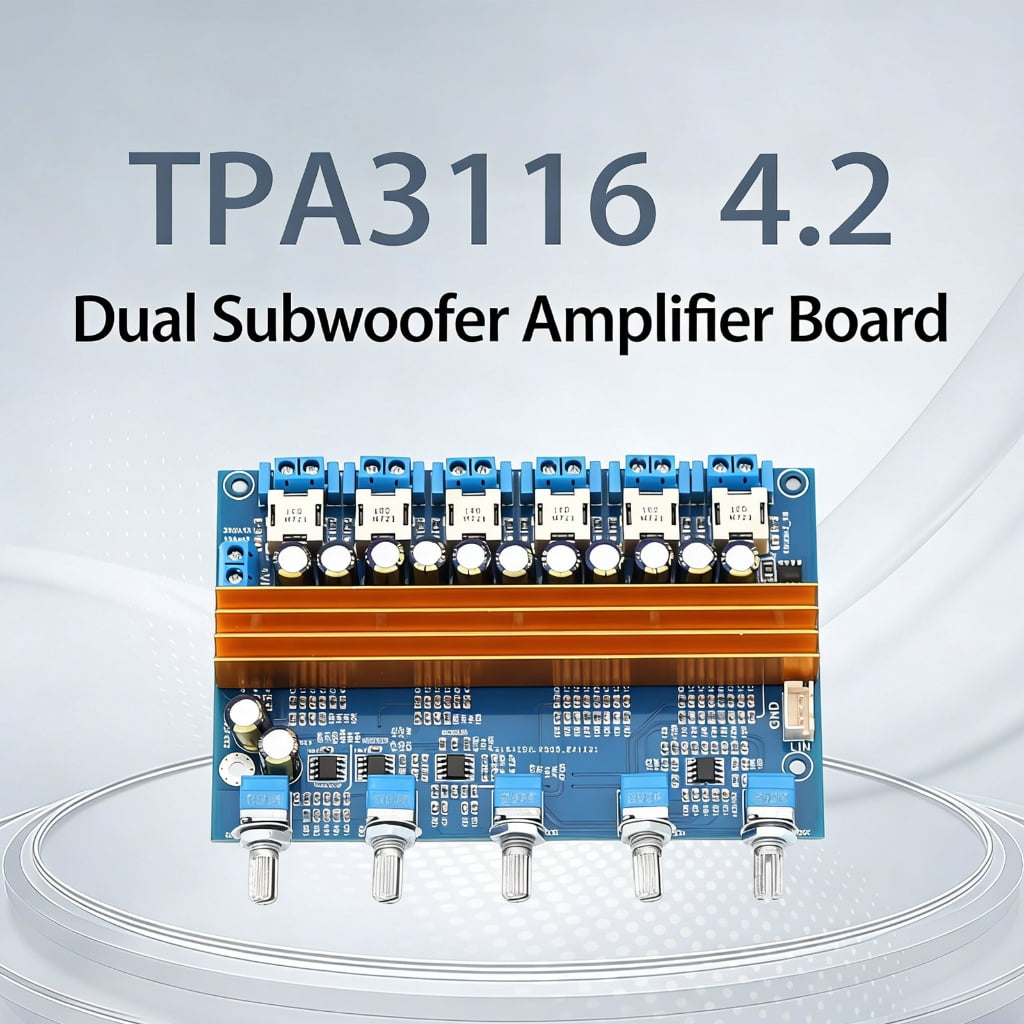 JROCHE TPA3116 Double Subwoofer Amplifier Board TPA3116 Sound Amplifier 100W+100W Bass Amplifier Circuit Board 24V For Car