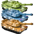 thumbnail image 1 of WORGEOUS Modelos de tanque de simulación de 3pcs retrocede el tanque de juguete de escritorio decoración del tanque de escritorio juguete educativo, 1 of 8