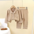 thumbnail image 2 of Gpaecead Baby Girl & Boy Satin Sleepwear: Button Down Top + Long Pants Pajama Set for Kids 7 Years Khaki, 2 of 4