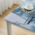thumbnail image 4 of HAOXIT  Winter Tablecloth, Winter Season Theme a Tree Without Leaves in The Snowy Forest and Flying Birds, Rectangular Table Cover for Dining Room Kitchen Decor 44''x44'', 4 of 7