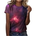 thumbnail image 2 of UPPADA T-Shirts d'Été pour Femmes à Imprimé Graphique, Col Ras du Cou, Décontractés, Manches Courtes, Coupe Ample, Chandails à Enfiler, Mode, Vacances, Plage, Blouses Multicolores, S, 2 of 4