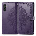 thumbnail image 2 of SaniMore for Samsung Galaxy A13 5G 6.5" 2021 Wallet Case with Embossed Mandala PU Leather Flip Protection Wrist Strap Credit Card Holder Pocket Kickstand Shockproof Case for Galaxy A13 5G, Purple, 2 of 7