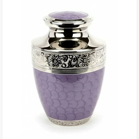 Blessings Decor Brass Cremation Urn for Human Ashes Adult for Funeral, Burial, Home, Cremation Urns for Human Ashes (Purple)