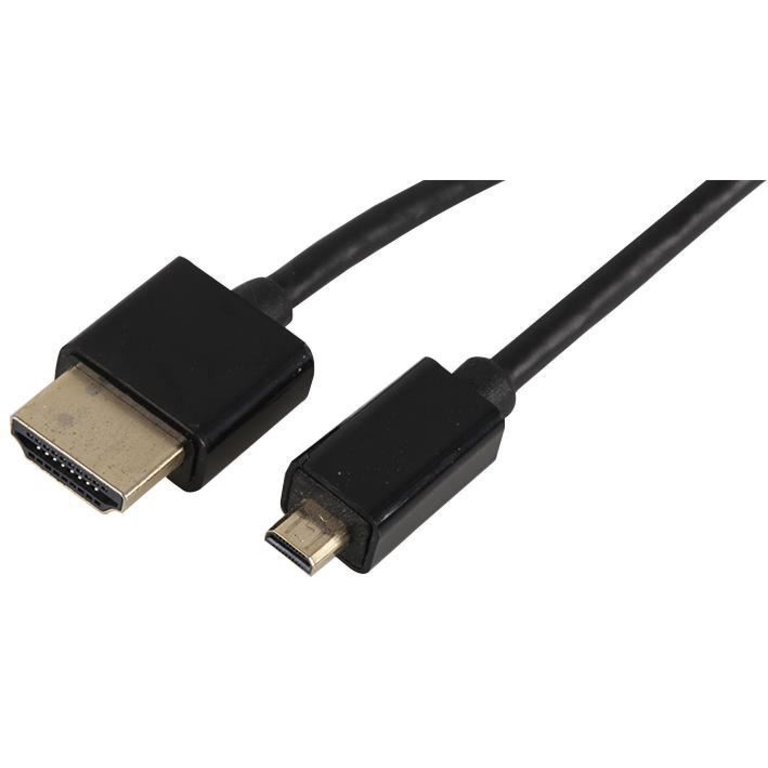 CABLE, MICRO HDMI-HDMI PLUG, 1M, BLK