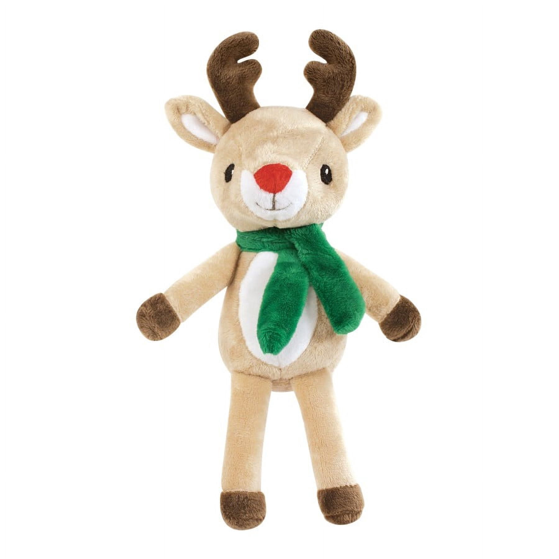 Hudson Baby Unisex Baby Plush Blanket with Toy, Rudolph And Santa Plaid, One Size