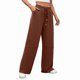 thumbnail image 1 of Pantalones Deportivos Anchos de Cintura Alta para Mujer, Holgados y con Cordón, A para Adolescentes Naranja Rojo L, 1 of 9