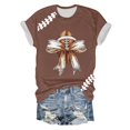 thumbnail image 4 of Puntoco Camiseta de cuello redondo y manga corta con estampado informal para mujer, 4 of 4