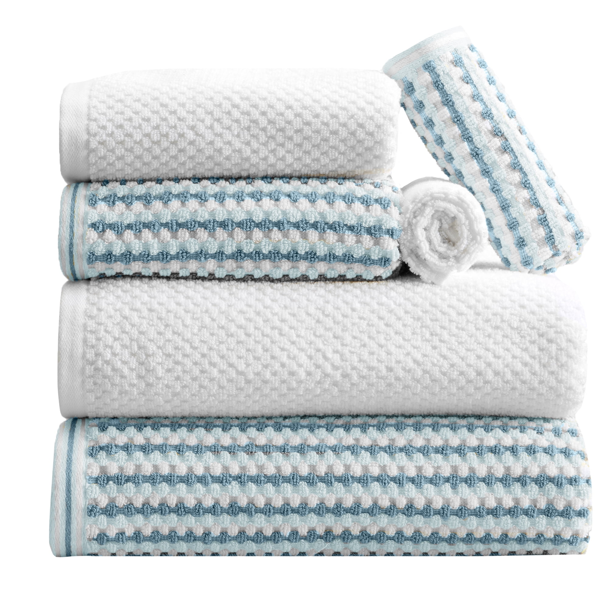 Great Bay Home 100% Cotton Multi-Striped Bath Towel Sets ...