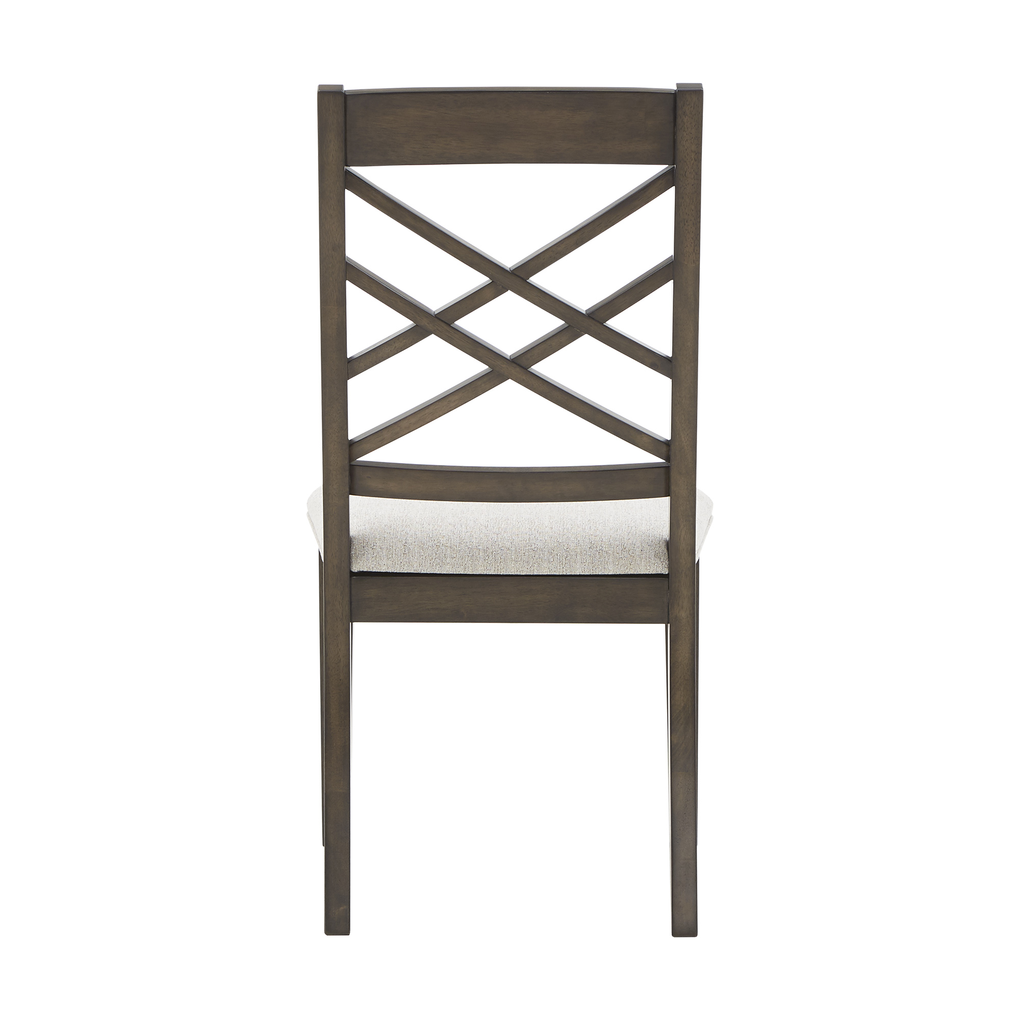 Weston Home Clayton Padded Seat Wood Espresso Finish Dining Chairs, Set of Two, Beige